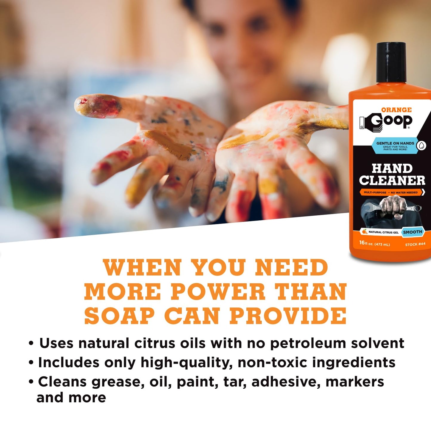 GOOP Orange Liquid Multi-Purpose Waterless Hand Cleaner - 16 oz Flip-Top Bottle Beauty & Personal Care GOOP
