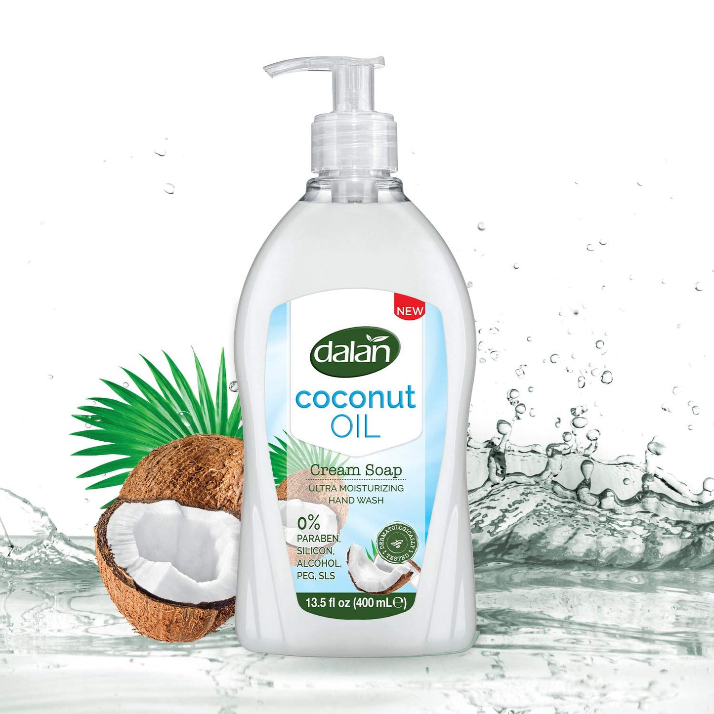 Dalan Coconut Oil Cream Ultra Moisturizing Liquid Hand Soap for Normal and Dry Hands Fresh Clean and Soft Feeling (13.5 Fl Oz / 400 mL (Pack of 6)) Beauty & Personal Care Dalan