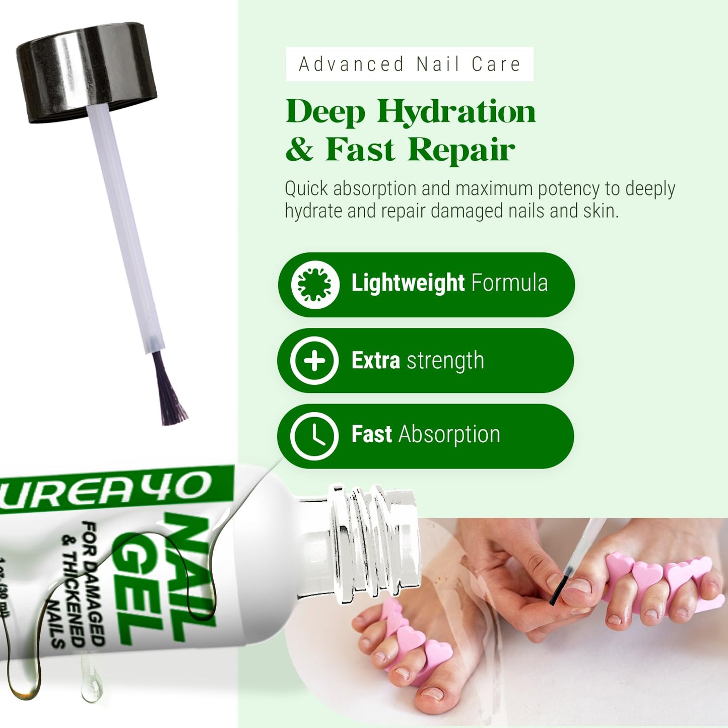 Urea Nail Gel - Softens Cracked Heel Calluses & Thick Toenails - Repairs Damaged, Yellow, Discolored Nails - Highly Effective & Quick-Dry Fingernails Beauty & Personal Care Scientific Solutions Global