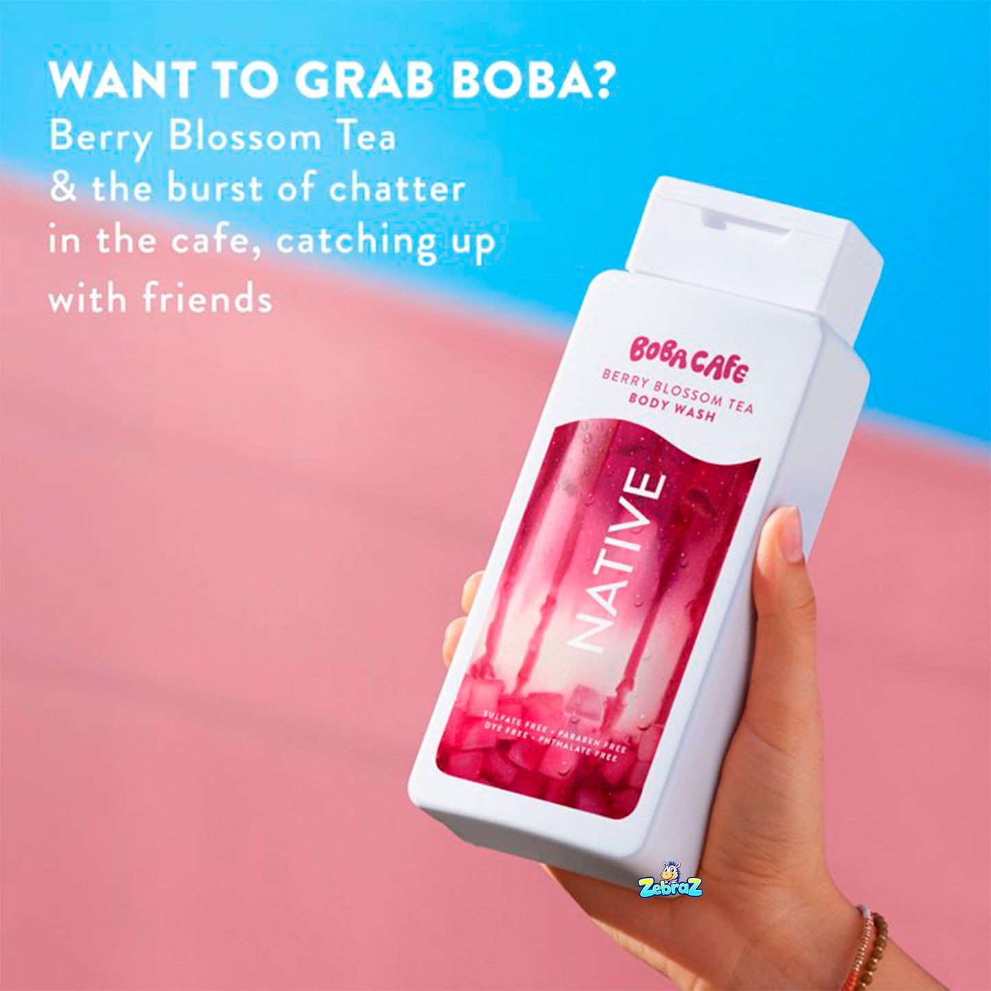 Native Body Wash, Limited Edition Berry Blossom Tea, Sulfate Free Body Wash for Women & Men, Boba Café, 18 fl oz - Pack Of 02 Beauty & Personal Care Native