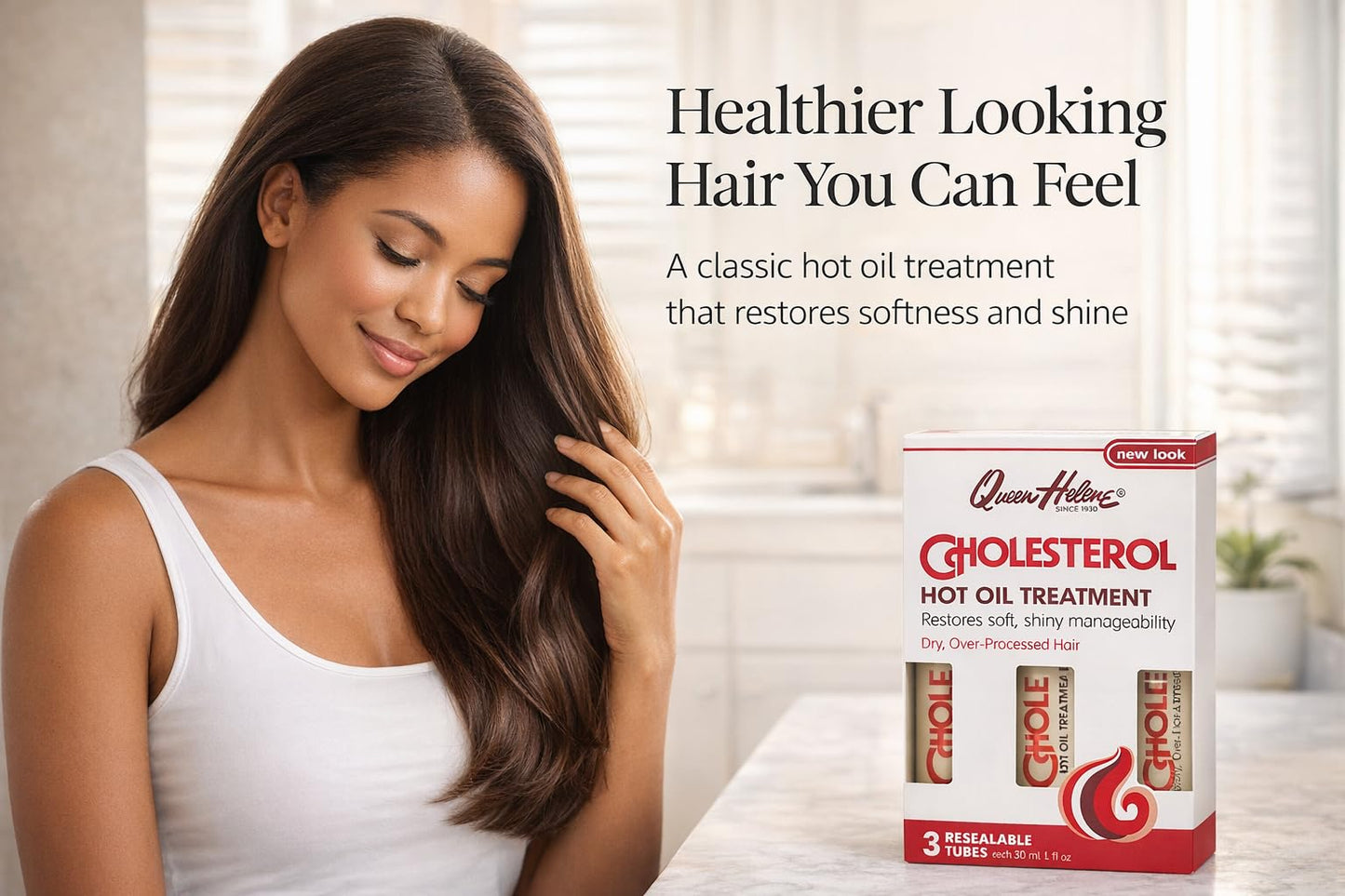 Queen Helene Cholesterol Hot Oil Treatment - Restores Healthy, Resilient Strength for Dry, Brittle Hair - Three 1oz Resealable Tubes - Pack of 3 Beauty & Personal Care Queen Helene