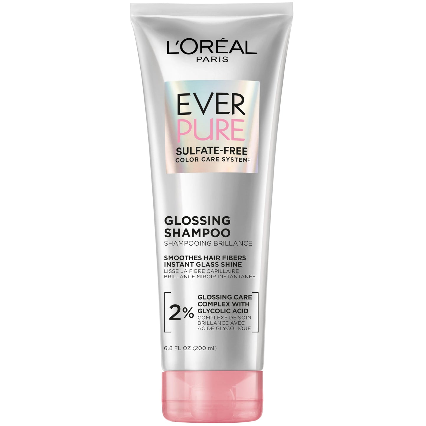 L'Oreal Paris Glossing Sulfate Free Shampoo with Glycolic Acid, Hair Care for Lasting Shine and Smoothness for Dull, Dry Hair, EverPure, 6.8 Fl Oz Beauty & Personal Care L'Oreal Paris