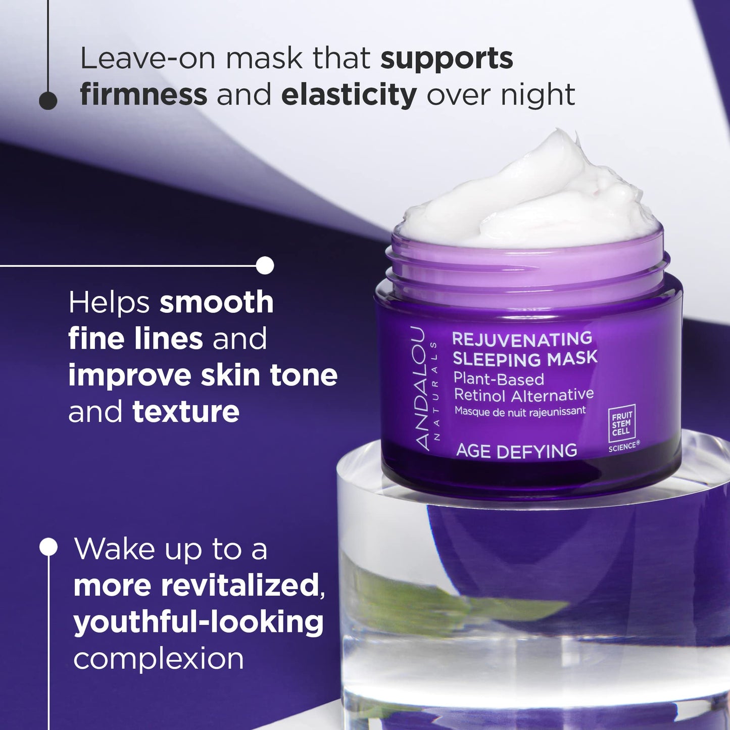 AGE DEFYING Plant Based Retinol Alternative Rejuvenating Sleeping Mask Beauty & Personal Care Andalou Naturals