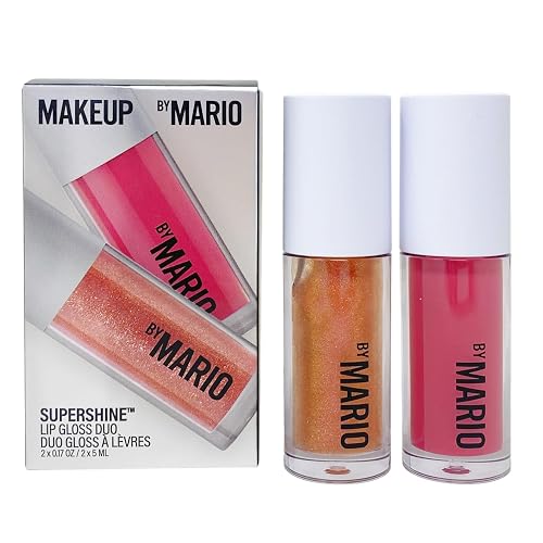 BY MARIO Makeup SuperShine Lip Gloss Duo Gift Set - Rose Gold and Rose Glaze (Full Size) Beauty & Personal Care BY MARIO