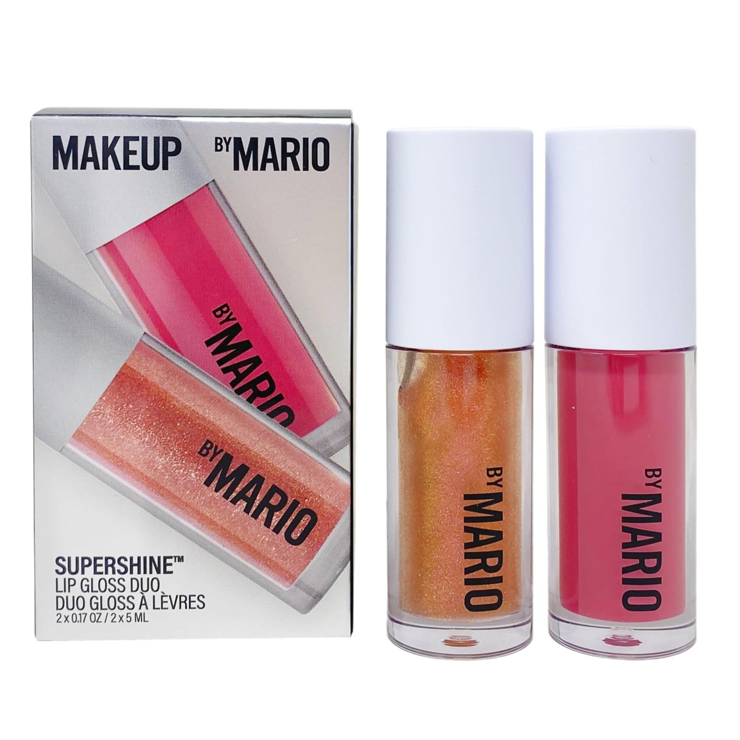 BY MARIO Makeup SuperShine Lip Gloss Duo Gift Set - Rose Gold and Rose Glaze (Full Size) Beauty & Personal Care BY MARIO