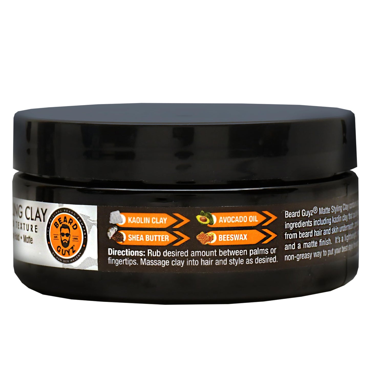 Beard Guyz Matte Styling Clay - Strong?Hold for Beard & Hair - Natural Texture & Matte Finish Styling Clay for Men’s Grooming, 3 oz Beauty & Personal Care Beard Guyz