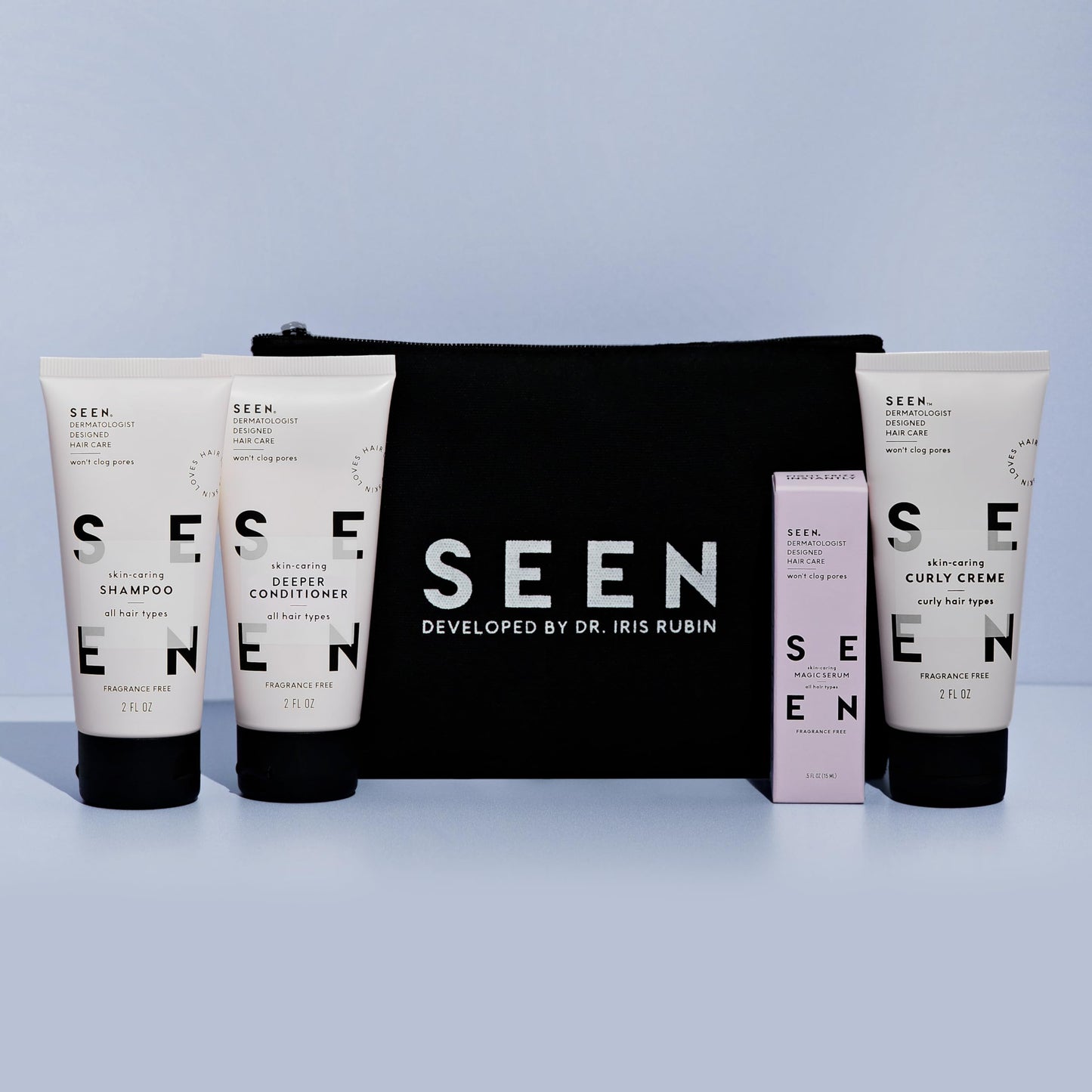 SEEN Curly On The Go Kit, Fragrance Free - Non-Comedogenic & Safe for Sensitive Skin - Curl-Defining Styling Hair Bundle - Anti Frizz - Heat Beauty & Personal Care SEEN