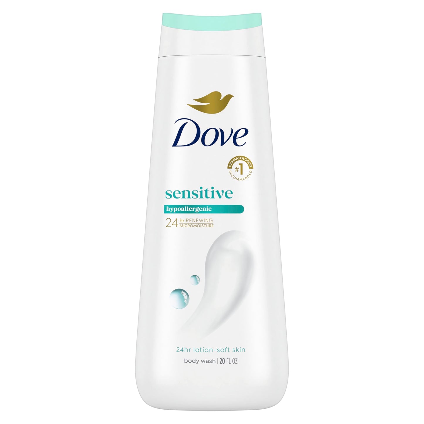 Dove Body Wash Sensitive Skin For 24hr Lotion-Soft Moisturizing Cleanser Gentle Hypoallergenic Formula with No Sulfates No Parabens 20 oz Beauty & Personal Care Dove