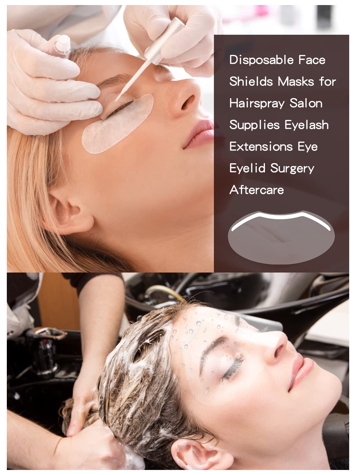 100 PCS Microblading Makeup Shower Face Shields Visors, Disposable Face Shields Masks for Hairspray Salon Supplies and Eyelash Extensions Eye Eyelid Beauty & Personal Care EBANKU