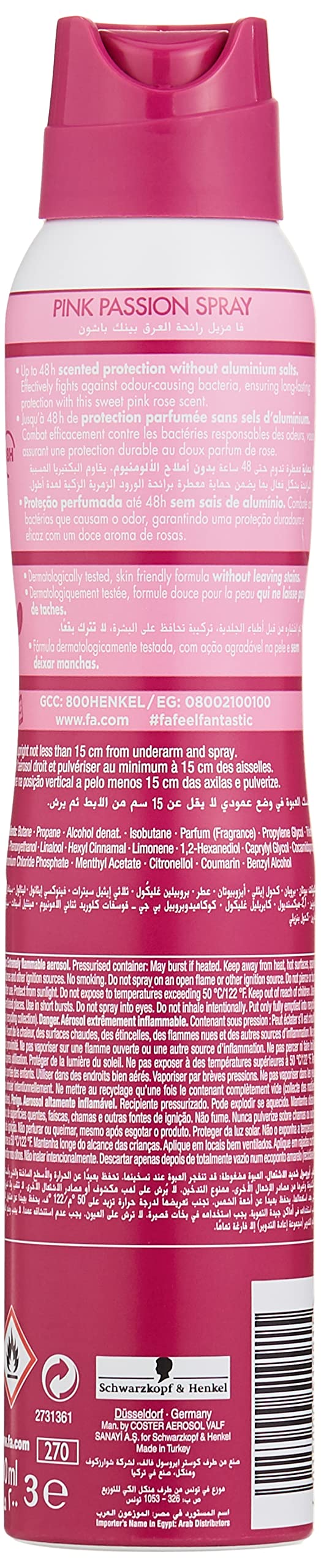 FA Deodorant 6.75oz Spray Pink Passion Beauty and Personal Care Fa