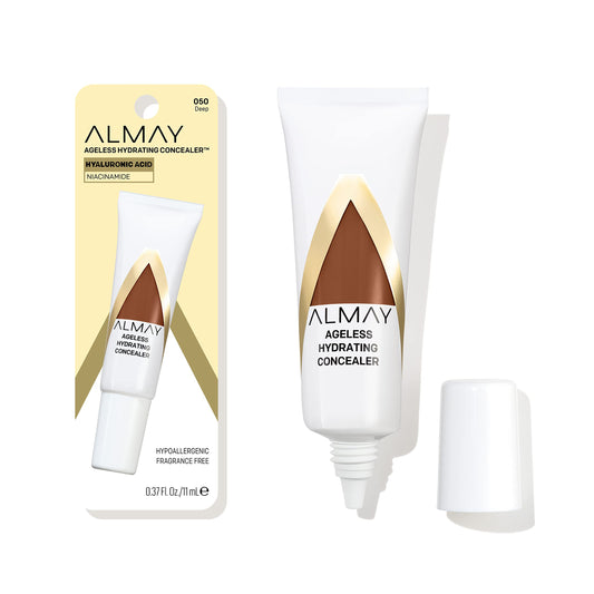 Almay Anti-Aging Concealer, Face Makeup with Hyaluronic Acid, Niacinamide, Vitamin C & E, Hypoallergenic-Fragrance Free, 050 Deep, 0.37 Fl Oz (Pack Beauty & Personal Care Almay
