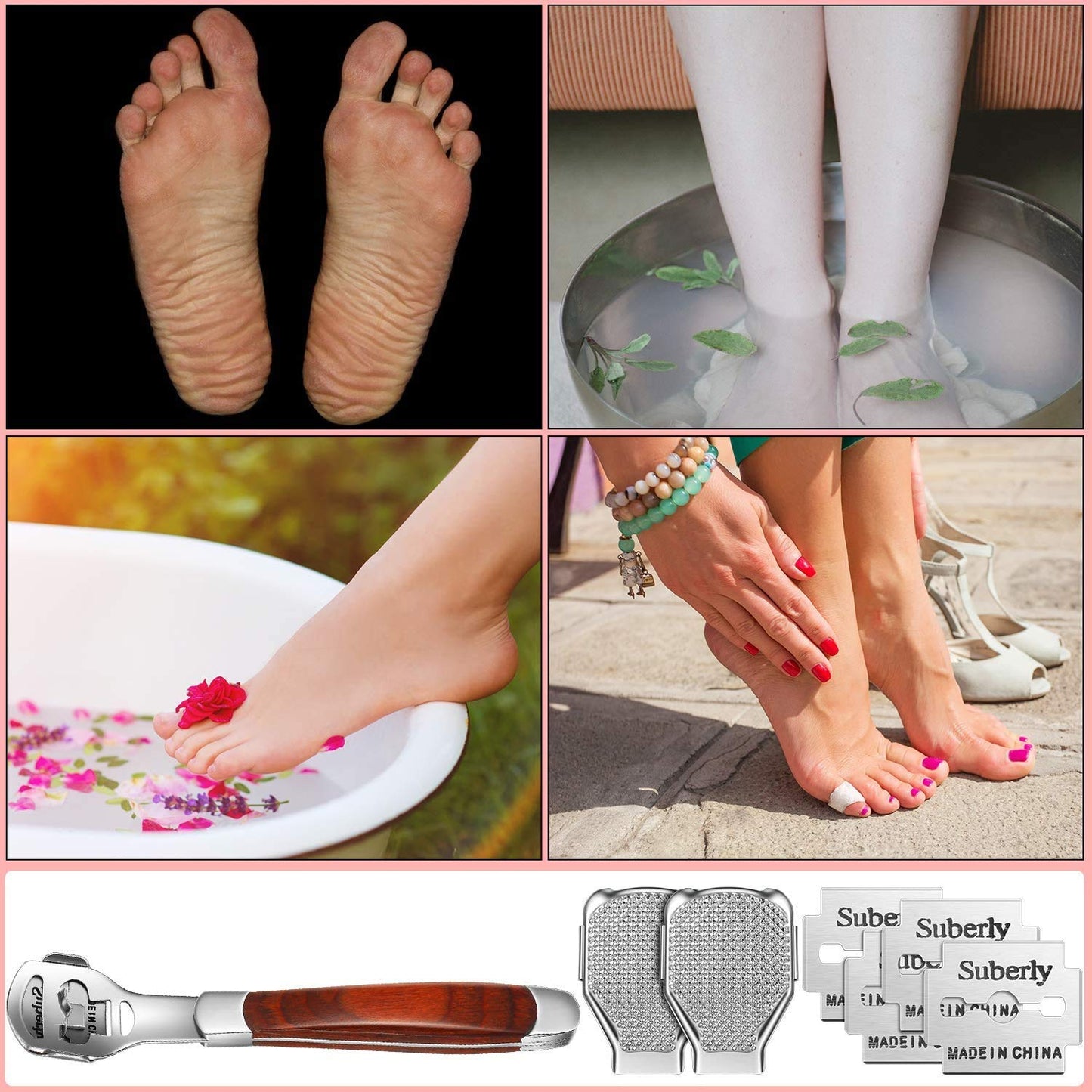 YIMART Foot Corn Removal Cutter Scraper with 10 Blades Cuticle Dead Skin Callus Remover Stainless Steel Professional Pedicure Tool Set Beauty & Personal Care Yimart