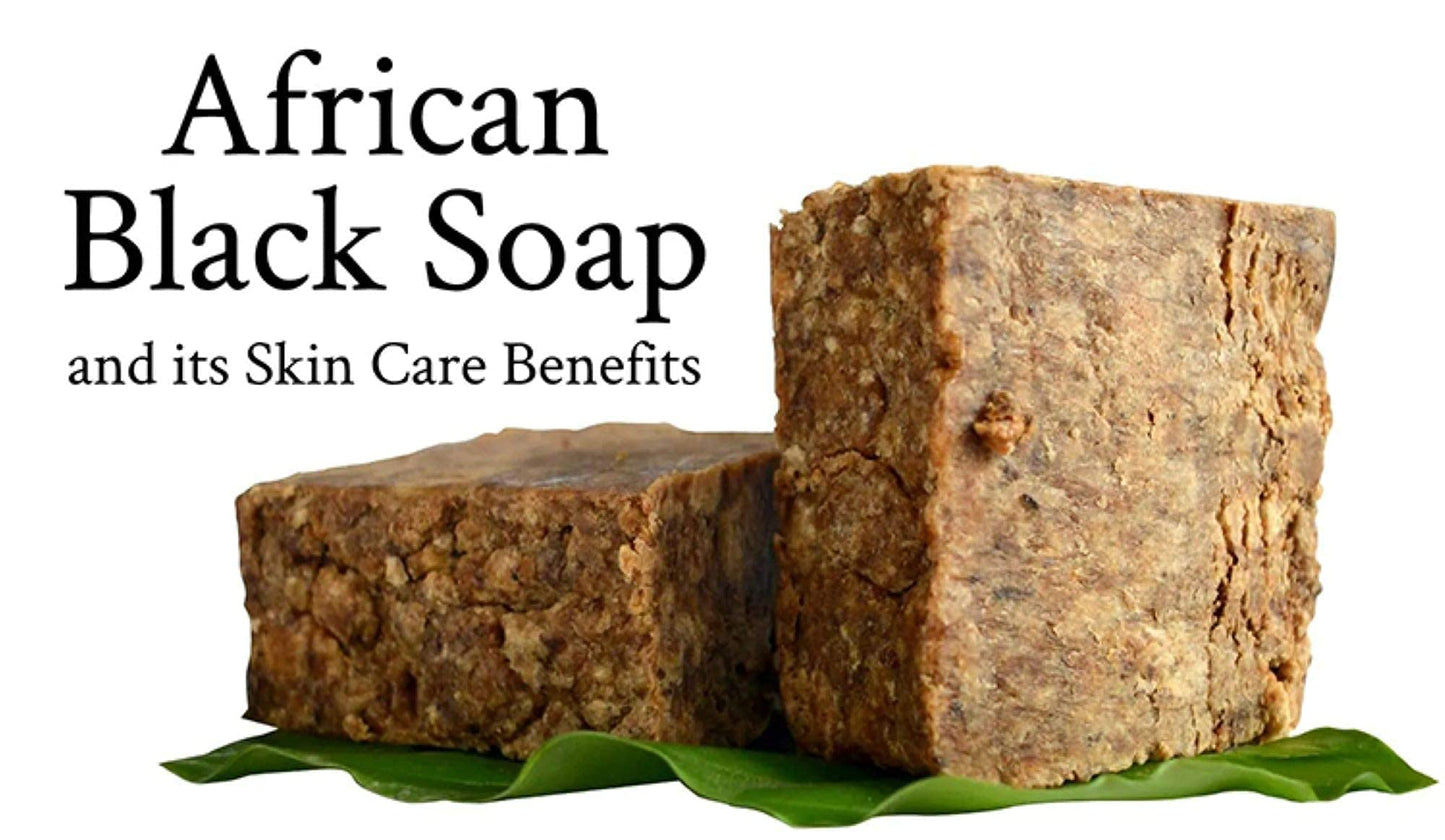 Raw African Black Soap; 100% Vegetable Base; Chemical & Cruelty Free; Organic African Black Soap is Natures Beauty Secret; Fights Multiple Skin Beauty & Personal Care Christine's House of Treasures LLC