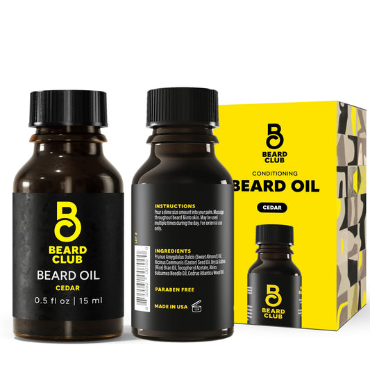 The Beard Club Premium Cedar Beard Oil for Men - Natural Castor & Almond Oils - Beard & Mustache Conditioner - Hydrates, Moisturizes, Softens Beauty and Personal Care The Beard Club