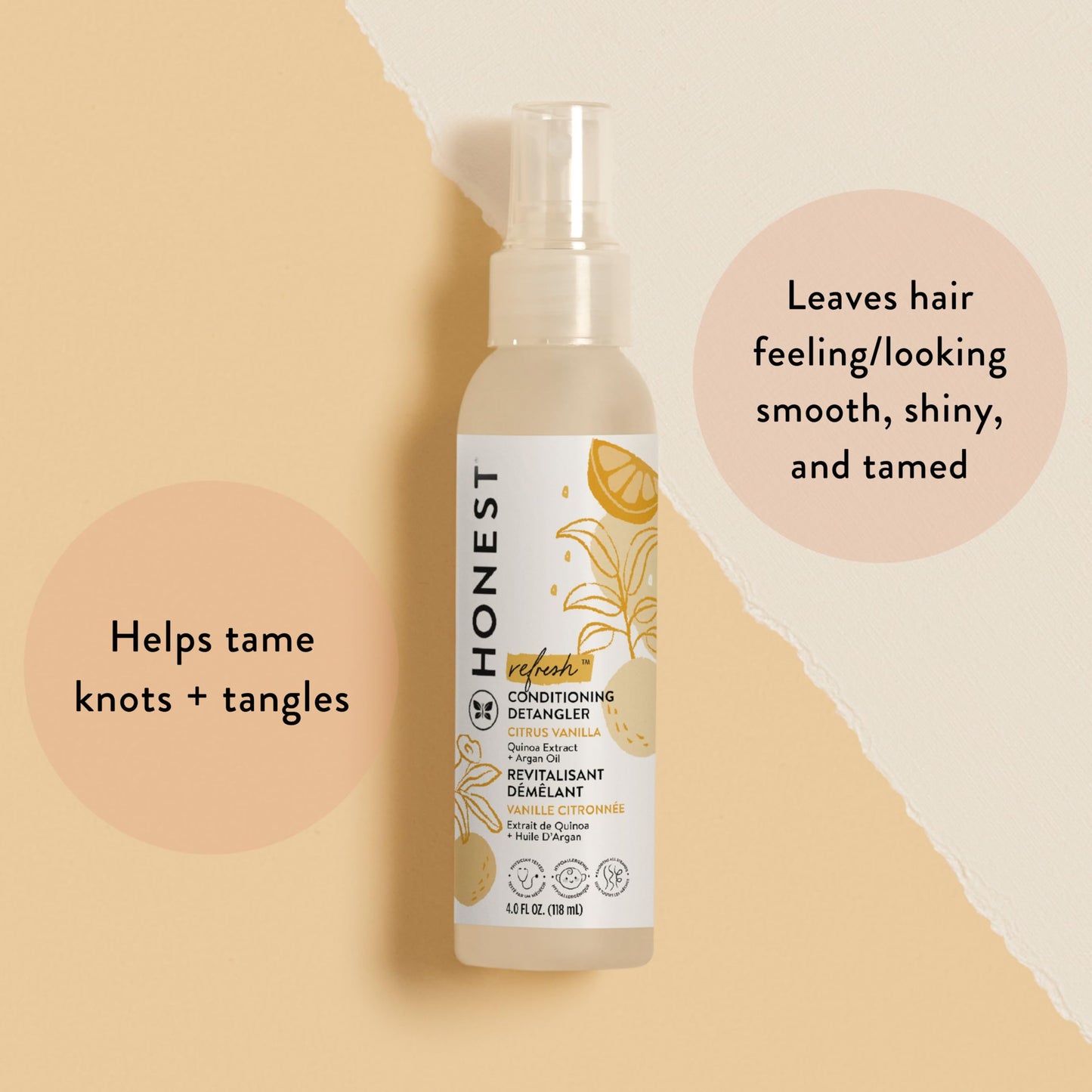 The Honest Company Conditioning Hair Detangler 3-Pack Leave-in Conditioner and Fortifying Spray, Tear Free Cruelty-Free, Hypoallergenic, Citrus Beauty & Personal Care The Honest Company