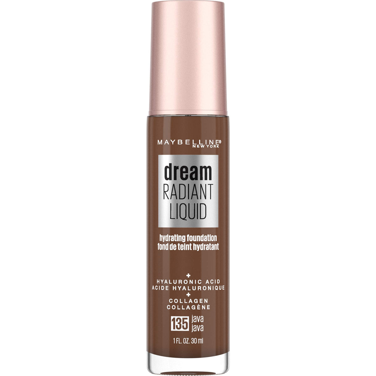 Maybelline Dream Radiant Liquid Medium Coverage Hydrating Makeup, Lightweight Liquid Foundation, Java, 1 Count