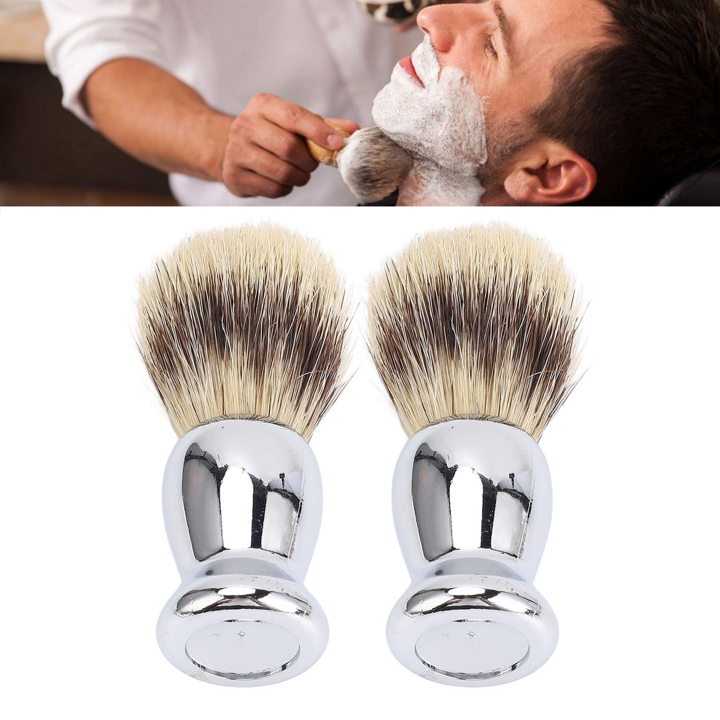 2Pcs Shaving Brush for Men, Long Soft Dense Brush Hair with Handle for Foaming Cream and Beard Shaving Beauty and Personal Care Miriam Song