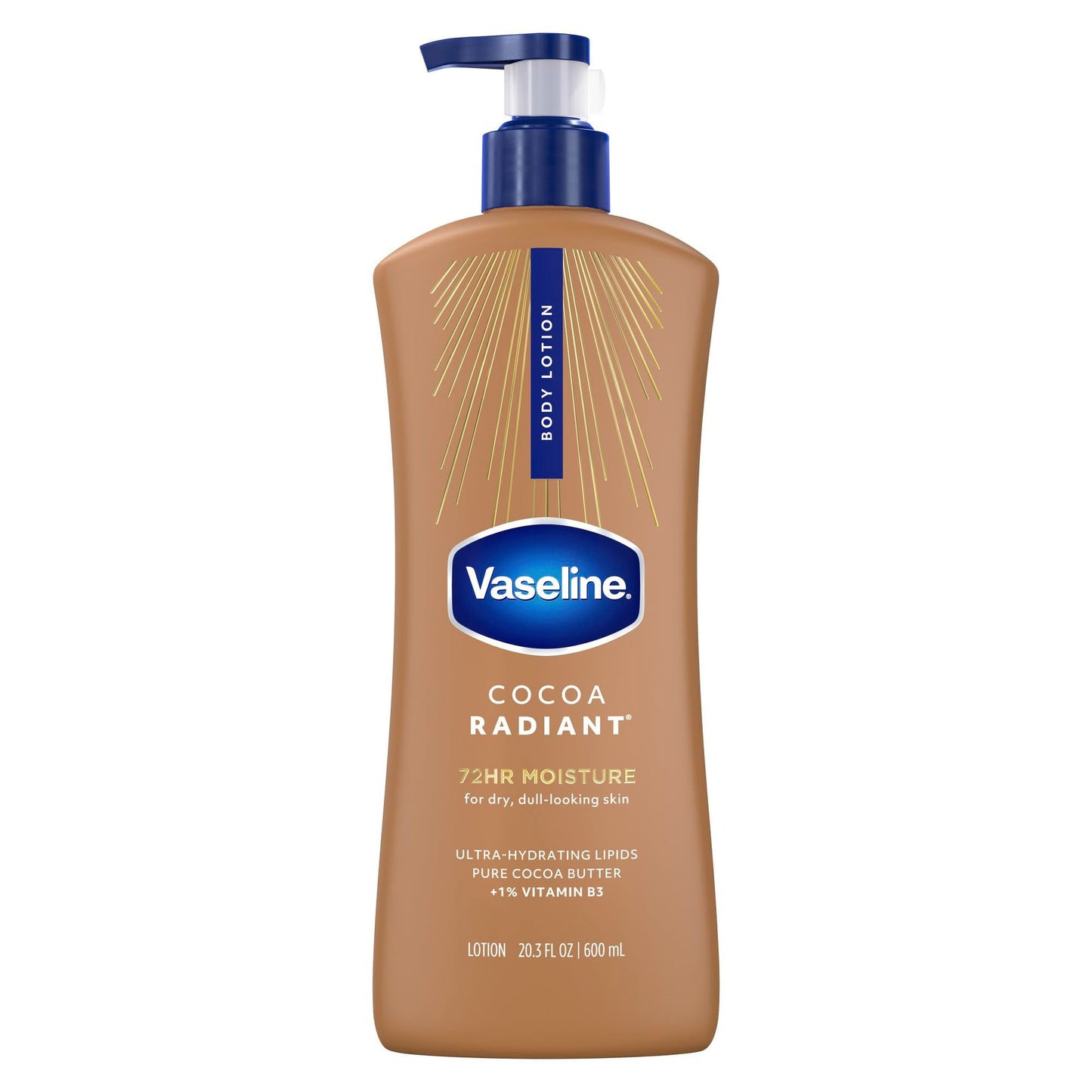Vaseline Cocoa Radiant Body Lotion Cocoa Radiant for Dry Skin Lotion Made with Ultra-Hydrating Lipids and Pure Cocoa Butter for a Long-Lasting Beauty & Personal Care Vaseline