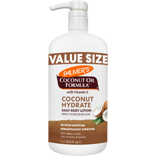 Palmer's Coconut Oil Formula Body Lotion for Dry Skin, Hand & Body Moisturizer with Green Coffee Extract & Vitamin E, Value Size Pump Bottle, 33.8 Fl Beauty & Personal Care Palmer's