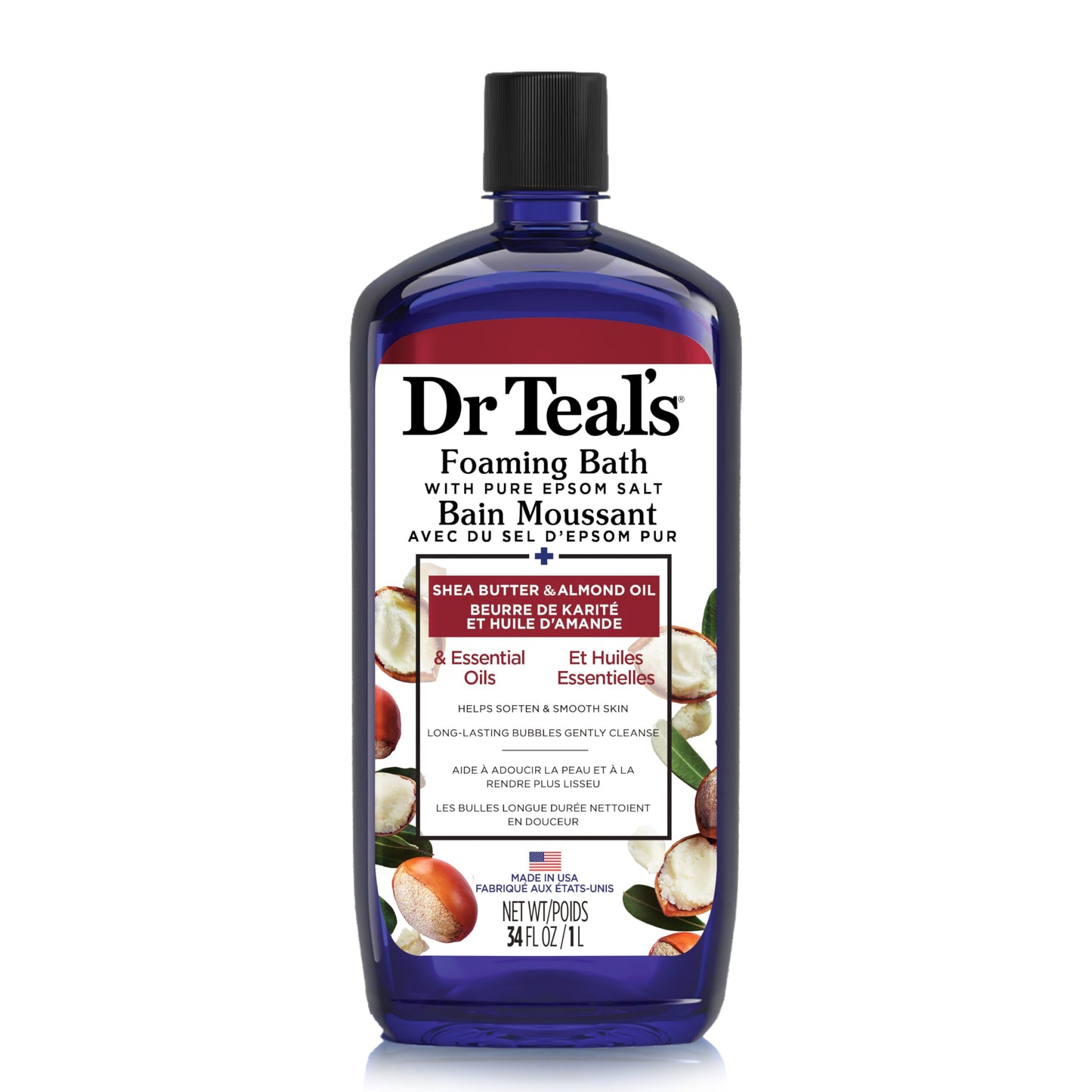 Dr Teal's Foaming Bath with Pure Epsom Salt, Shea Butter & Almond, 34 fl oz Beauty & Personal Care Dr Teal's