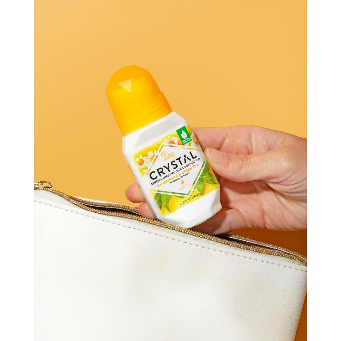 CRYSTAL Mineral Deodorant Roll-On- Body Deodorant With 24-Hour Odor Protection, Non-Staining & Non-Sticky Deodorant with Chamomile & Green Tea Beauty and Personal Care Crystal Essence