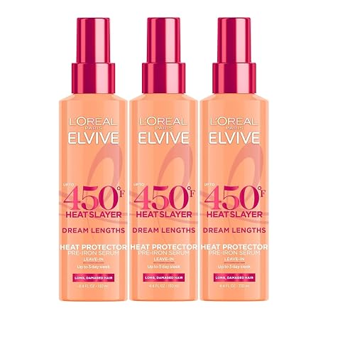 L'Oreal Paris Elvive Dream Lengths Heat Slayer Pre-Iron Spray Leave-In, 4.4 Ounce (3 Pack) Beauty & Personal Care L'Oreal Paris