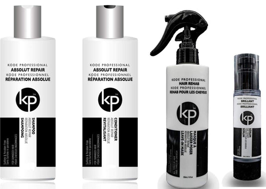 4PC Bundle: Kode Professional Absolut Repair Shampoo, Conditioner, 8oz Hair Rehab and 50ml Brilliant Serum (8oz 4pc Kit) Beauty & Personal Care Belle of Hope Mara Ray