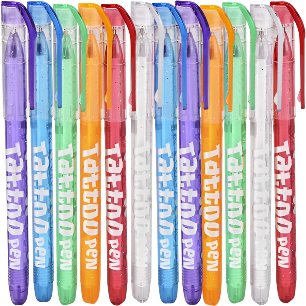 Rhode Island Novelty Tattoo Gel Pen, Green, Purple, Blue, red, Orange, White