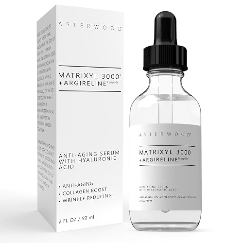 Asterwood Matrixyl 3000 + Argireline Serum with Hyaluronic Acid - Anti-Aging, Wrinkle Reducing, Collagen Boosting - Fragrance-Free - 2 Fl Oz Beauty & Personal Care Asterwood