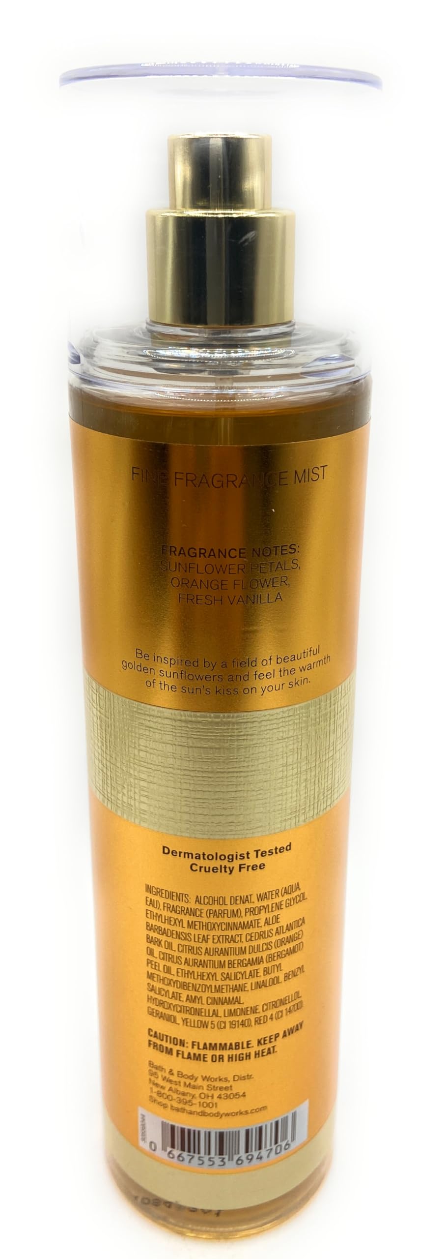 Bath and Body Works Golden Sunflower Fine Fragrance Mist 8 Fluid Ounce Spray Beauty & Personal Care Bath & Body Works