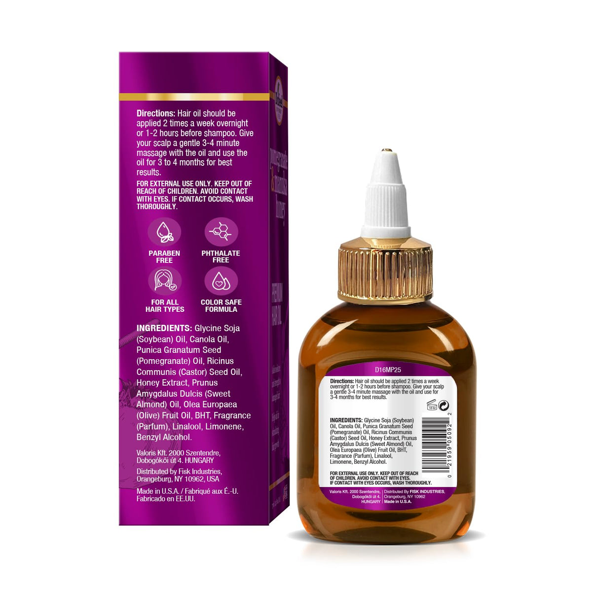 Difeel Elevated Pomegranate & Manuka Honey Hair Oil Blend - Travel Size 2.5 oz. - Growth Stimulating, Moisturizing & Strengthening Blended Hair Oil