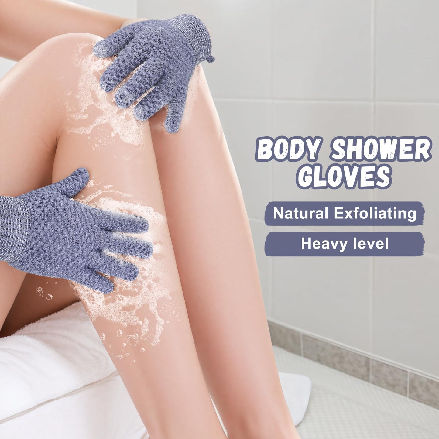 Exfoliating Dual Texture Bath Gloves for Shower Spa Massage and Body Scrubs, Dead Skin Cell Remover, body scrubber with Hanging Loop Beauty and Personal Care xvxvttxvv