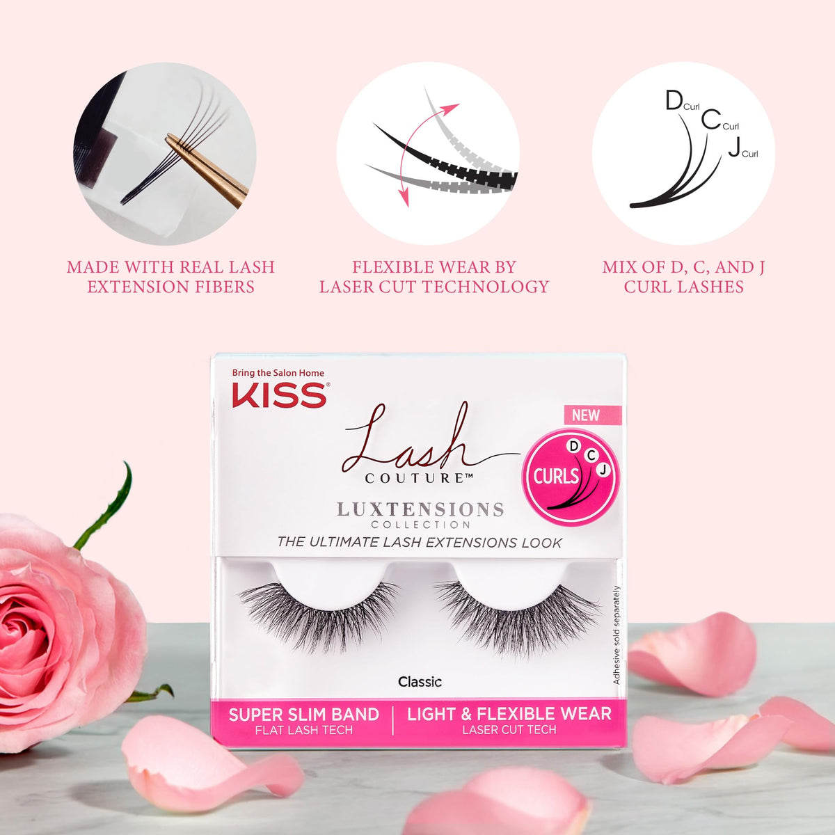 KISS Lash Couture Luxtensions Collection False Eyelashes Multipack, 'Volume Full Set', 14 mm, Super Slim Band, Light & Flexible Wear, Flat Lash Beauty & Personal Care KISS