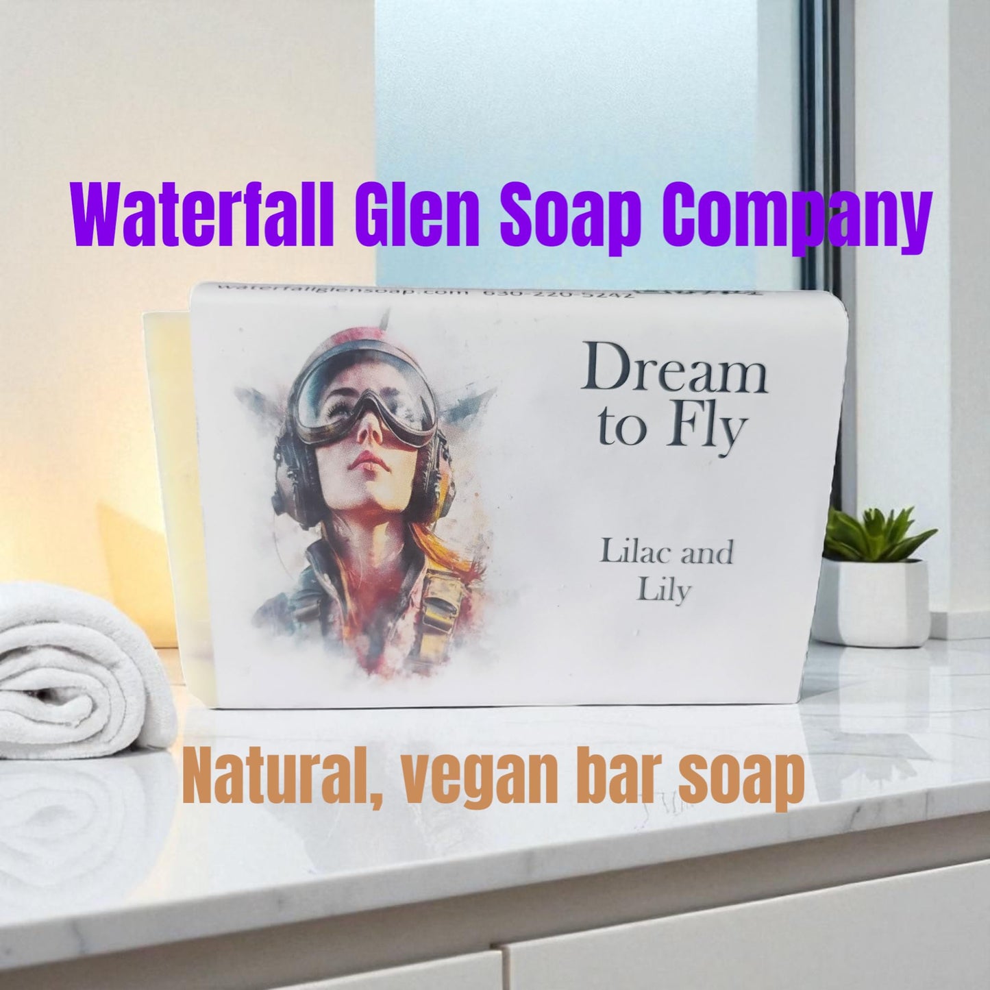 WFG WATERFALL GLEN SOAP COMPANY, LLC, Dream to Fly bath soap, lilac and lily of the valley with kokum butter Beauty & Personal Care WFG WATERFALL GLEN SOAP COMPANY, LLC. SHARE THE GOODNESS