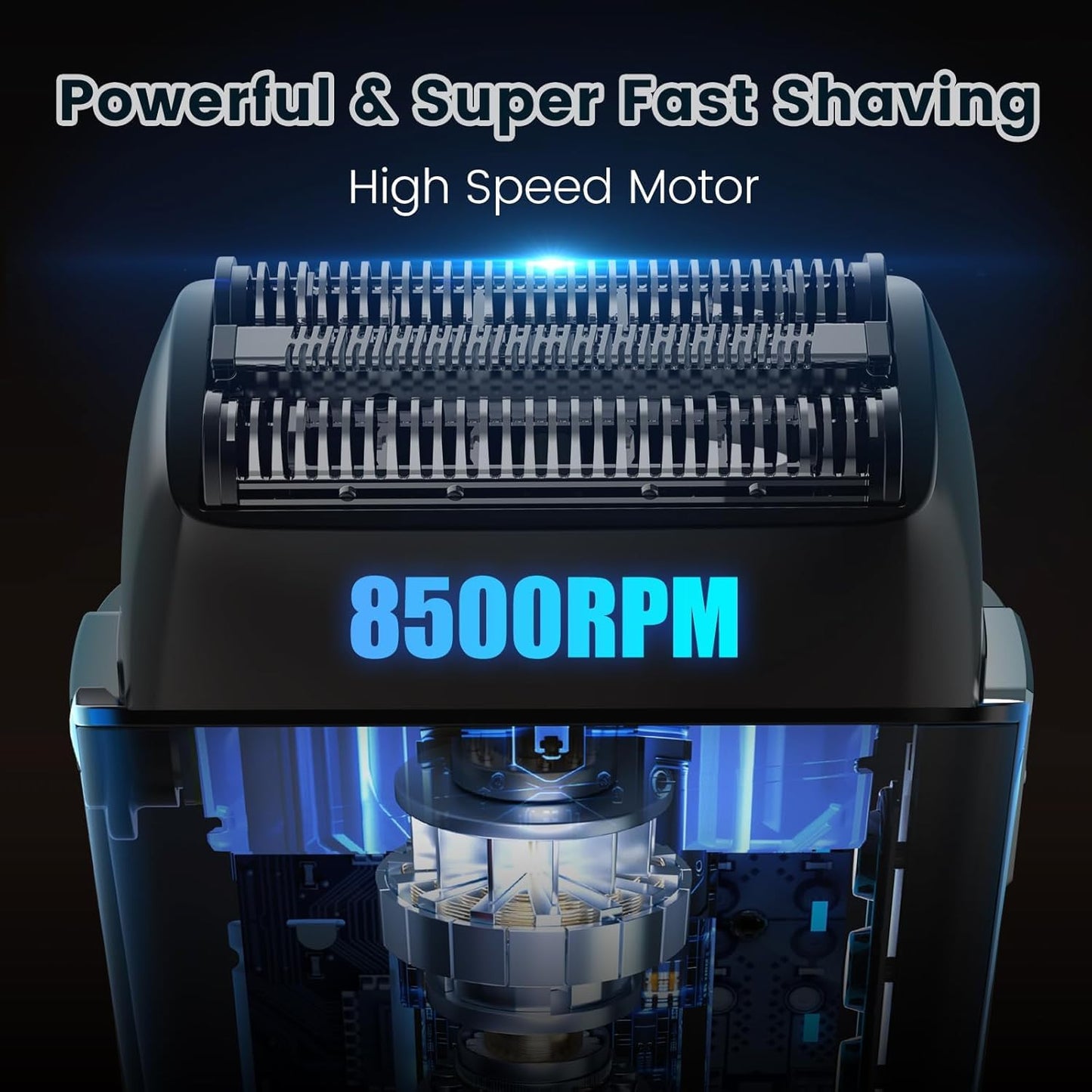 Electric Razor for Men, Electric Foil Shavers with 3 Blade Heads, LED Display&USB-C Fast Charge 90-Minute runtime & IPX7 Waterproof, Wet/Dry Trimmer Beauty and Personal Care colorelvesing