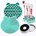 Silicon Makeup Brush Cleaner Mat with Brush Drying manual Make up cleaner cleanser machine Cosmetic Cleaning Pad+Makeup Dry Cleaned Quick Color Beauty & Personal Care Bird&Fish