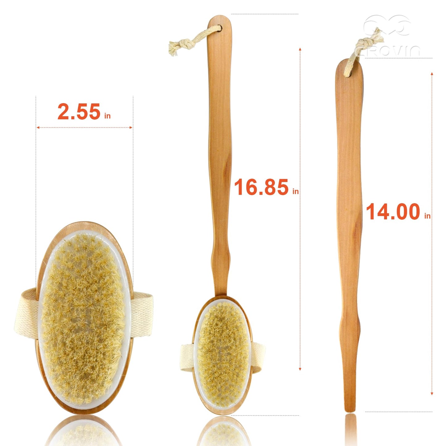 CROVIN Dry Brushing Body Brush with Natural Boar Bristle Dry Brush for Exfoliating Loofah Body Scrubber - Face Brush -Bath and Shower Gloves - Pumice Beauty & Personal Care CROVIN