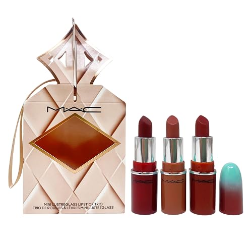 MAC M·A·C Cosmetics Holiday Exclusive Wildest Gleams Mini Lustreglass Lipstick Trio: Classics - Spice It Up, Thanks it's M·A·C and Business Casual Beauty & Personal Care MAC
