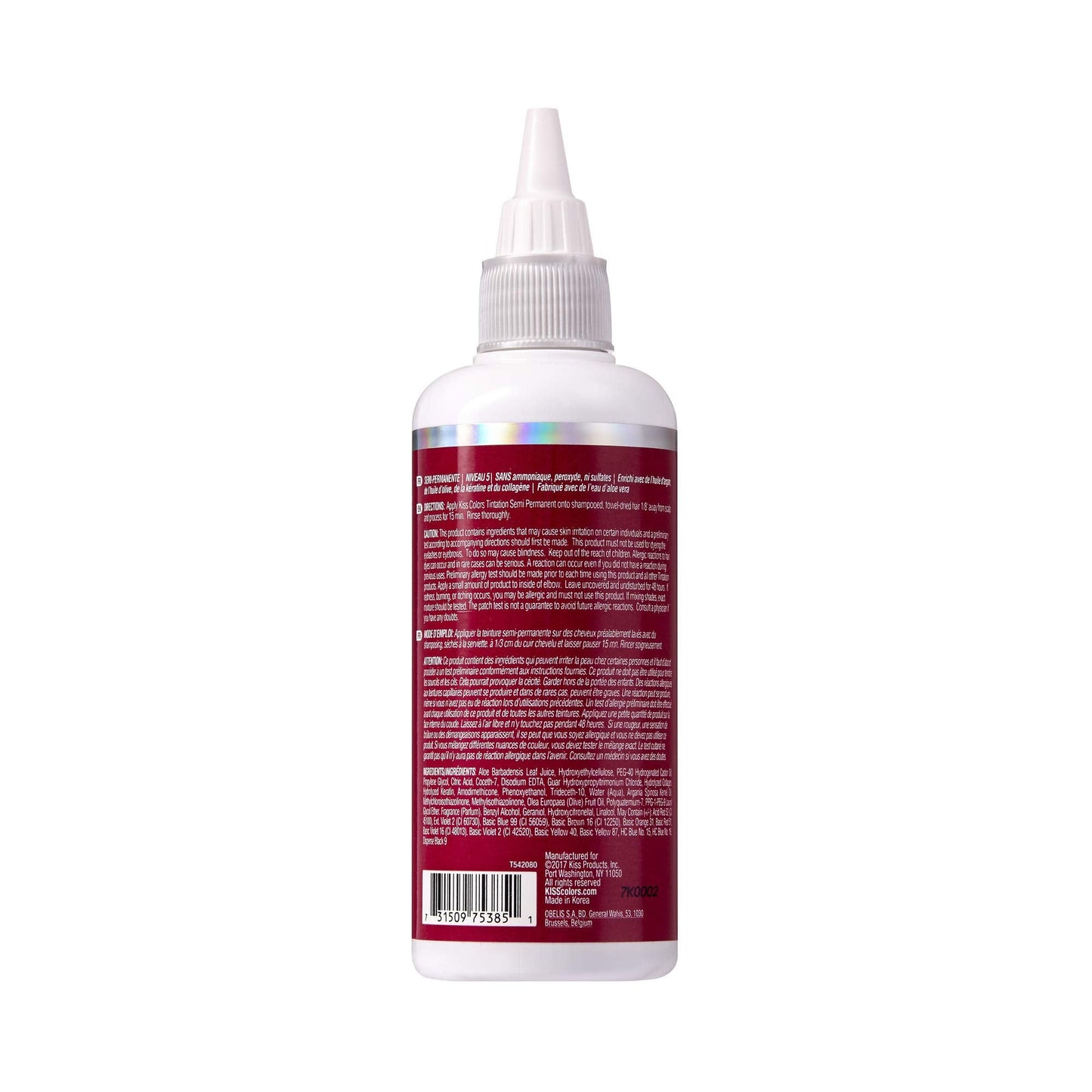 Red by Kiss Tintation Semi Permanent Hair Color, Aloe Vera Water Based, Argan Oil, Olive Oil, Collagen & Keratin, Long-Lasting Color Dye (Red Storm, 5 Beauty & Personal Care Red By Kiss