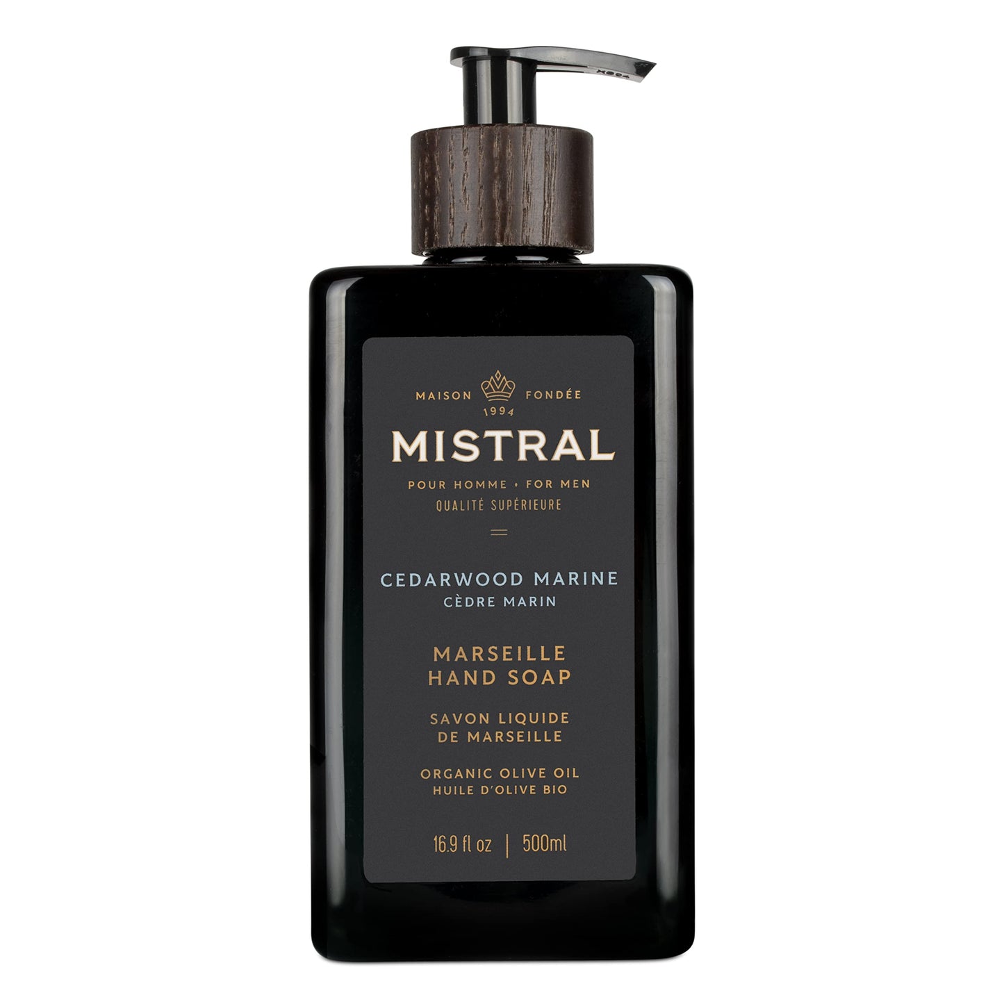 Mistral Cedarwood Marine Liquid Hand Soap for Men | Luxury Moisturizing Handsoap with Organic Olive Oil, Glycerin and Coconut Oil | Rich Lather | Beauty & Personal Care Mistral