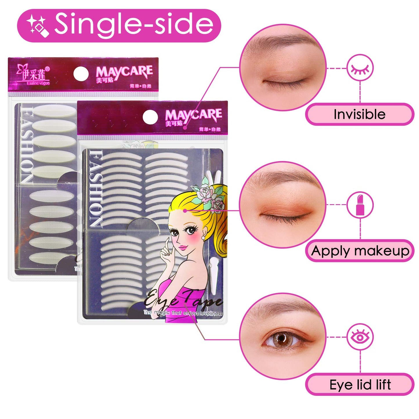 1080Pcs Premium Quality Natural Invisible Single Side Eyelid Tape Stickers Medical-use Fiber Eyelid Lift Strip, Instant Eye Lift Without Surgery Beauty & Personal Care ZMBeautk