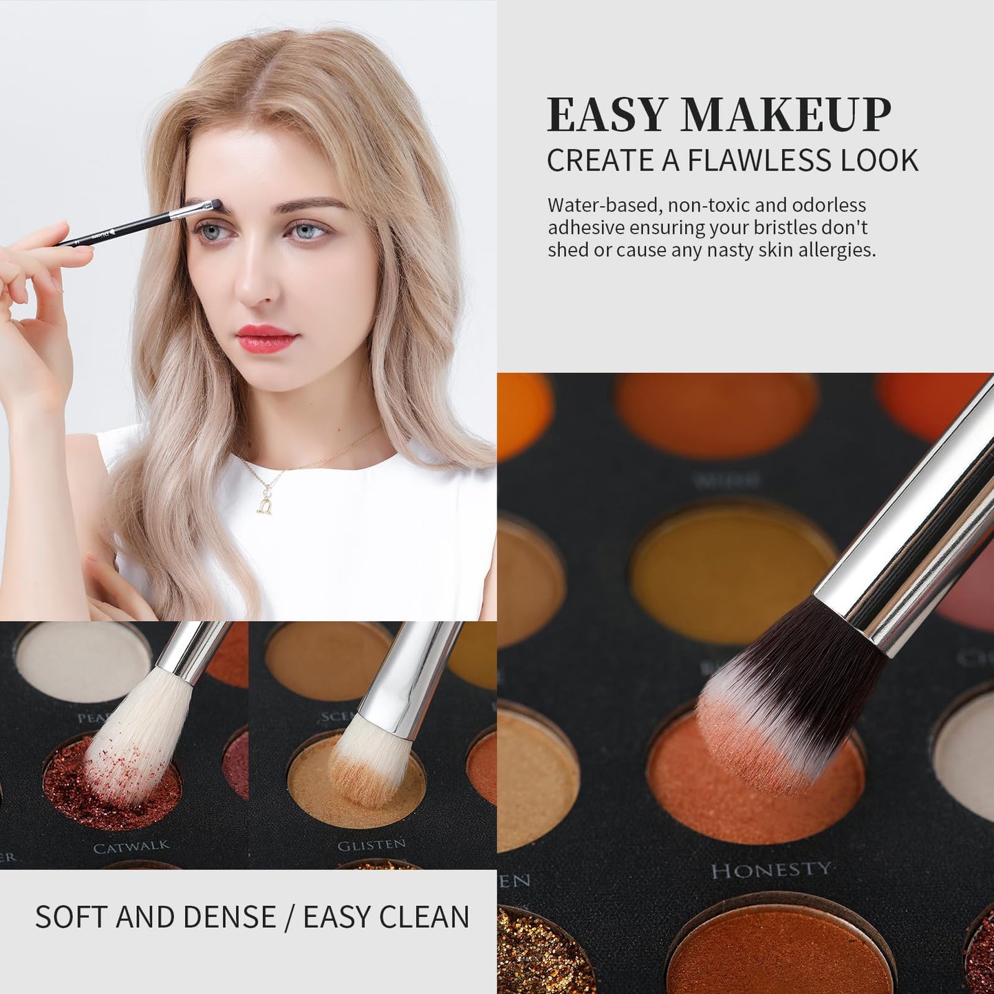 DUcare Makeup Brushes with Bag,15Pcs Christmas Makeup Brush Set Travel Kabuki Foundation Blending Blush Eyeliner Shadow Brow Concealer Brushes Kit Beauty & Personal Care DUcare