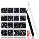 QPRETTY DU 10400 Black Rhinestones, Jelly Resin Crystals for Nails, Flatback Non Hotfix DIY Crystals with 15 cm Pencil Sharpener and Tweezer & Picker Beauty & Personal Care QPRETTY DU