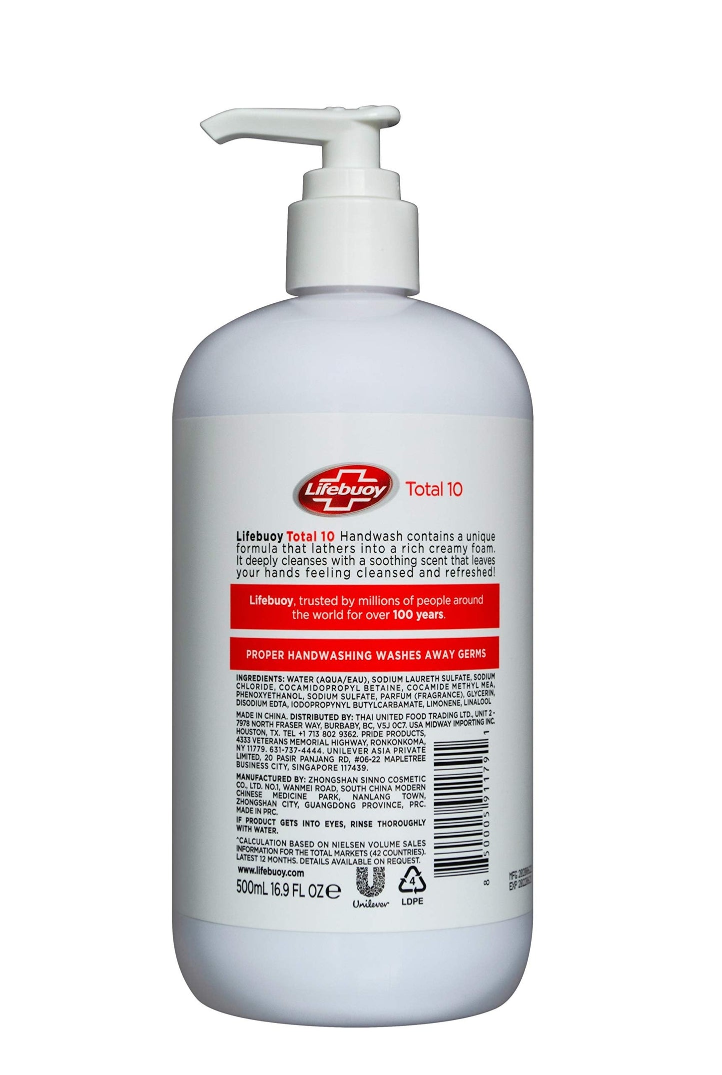 Lifebuoy Total 10 Hand Wash, 16.9 FL OZ (500 ml) Beauty & Personal Care Lifebuoy
