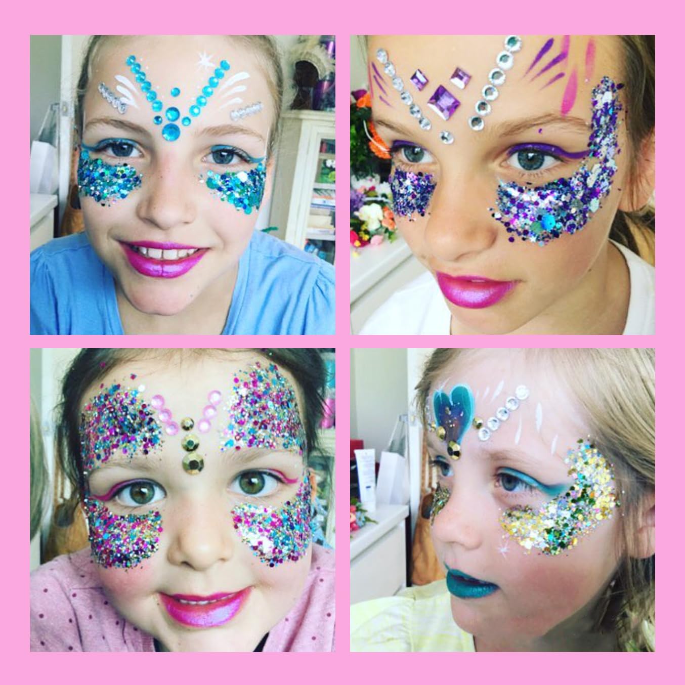 Pink - Holographic Chunky Glitter Gel for Body, Face, Hair - Vegan & Cruelty Free - Electric Bliss Beauty - Uses Include: Festival Rave Makeup Beauty & Personal Care Electric Bliss Beauty