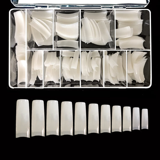 VIVACE Natural Half Moon 550 Acrylic False Fake Gel Nail Tips 11Sizes With Clear Plastic Case for Nail Salon Nail Shop (Natural Half Moon)… Beauty & Personal Care BeYou