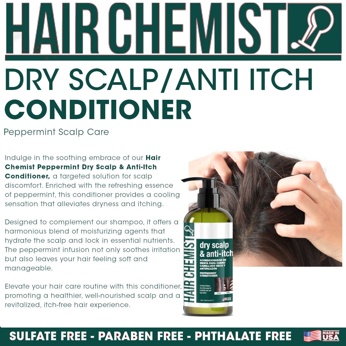 Hair Chemist Nourishing Dry Scalp & Anti-Itch Peppermint Shampoo 33.8 oz. & Conditioner 33.8 oz. 2-PC Gift Box Set - Hydrating Peppermint Shampoo Beauty & Personal Care Hair Chemist