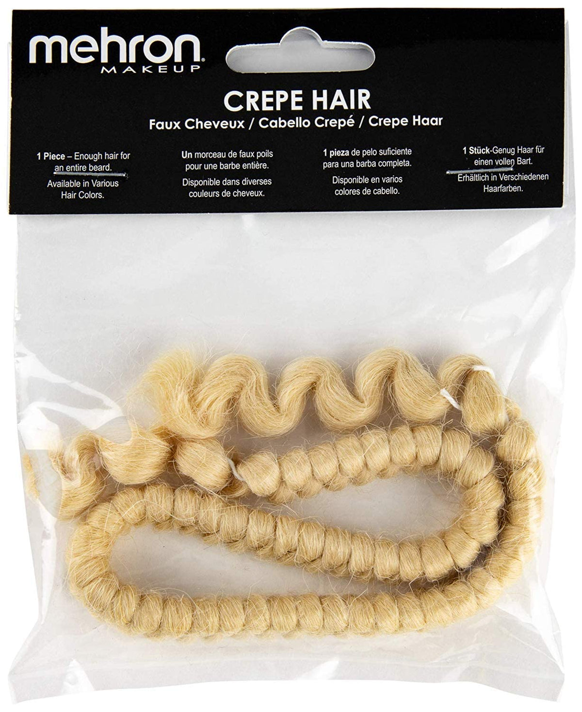 Mehron Makeup Crepe Hair - BLONDE, Special FX Fake Hair