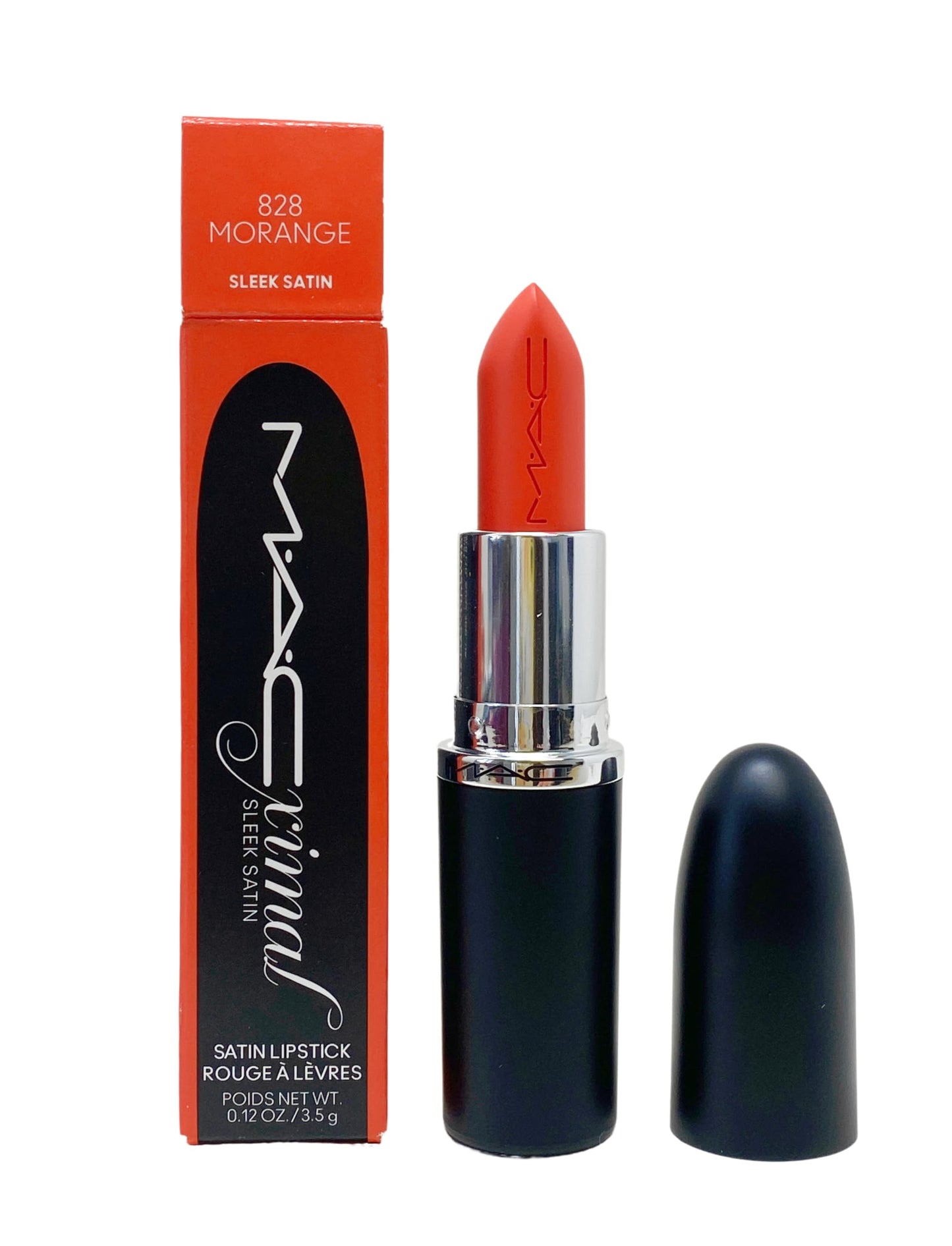 MAC Cosmetics Ximal Sleek Satin Lipstick - 828 Morange (Bright orange) 0.12 Oz / 3.5 g Beauty & Personal Care MAC