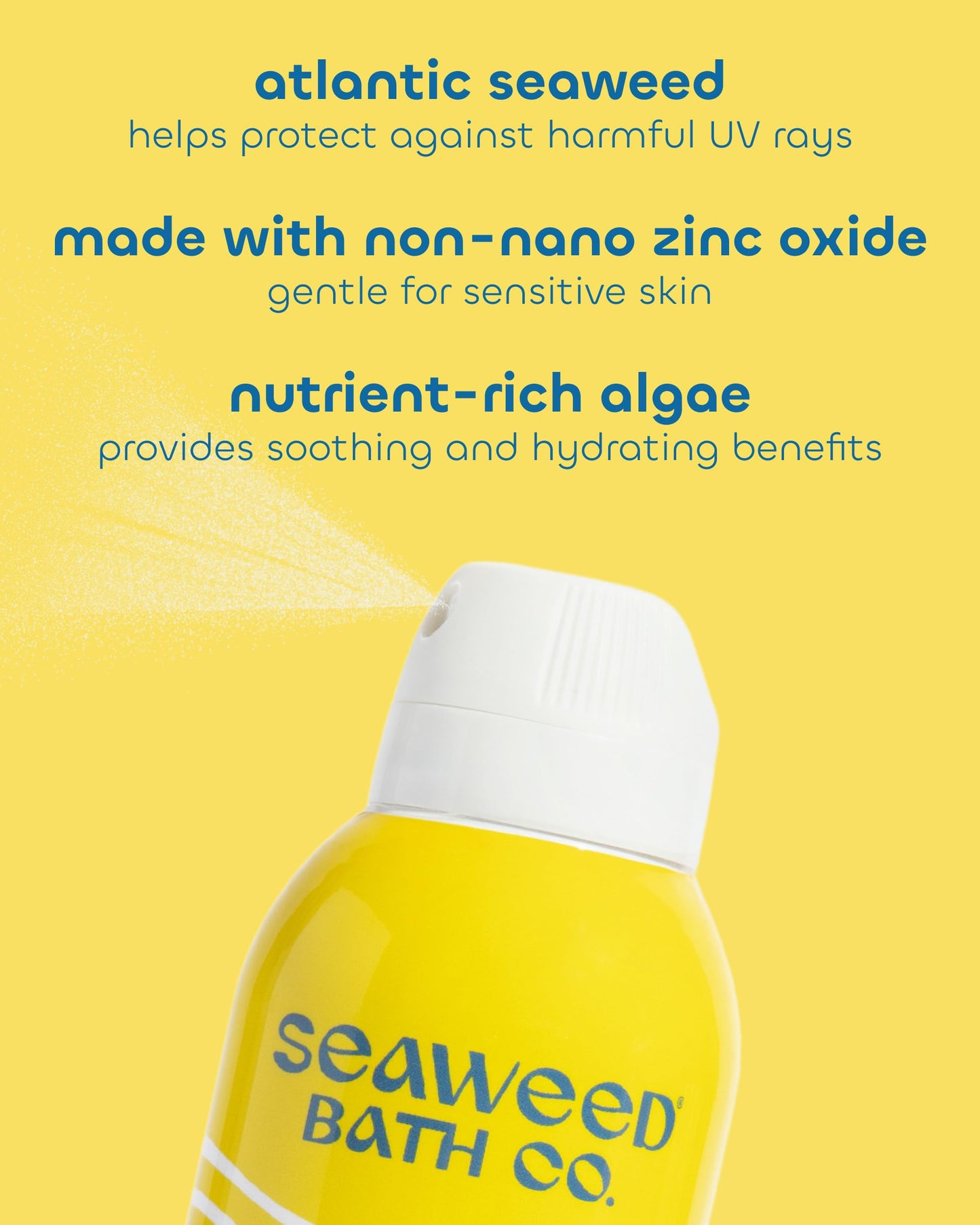 Seaweed Bath Co. Clear Moisture Mineral SPF 30 Broad Spectrum Sunscreen Spray, 6 Ounce, Sustainably Harvested Seaweed, Algae, Coconut Beauty & Personal Care The Seaweed Bath Co.